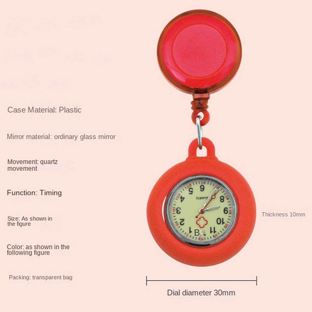 Silicone Pocket Watch Clip-on Doctor Hanging Luminous Fob Watch Nurse