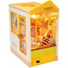 Moin Moin Dollhouse Miniature DIY Kit Paper Craft Bookends Easy Book Town Beautiful Classical Retro Realistic Design LED Light Included Set,