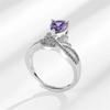 European and American feng shui drop crown ring luxury fashion personality simulation diamond ring colored gemstone engagement wedding ring woman