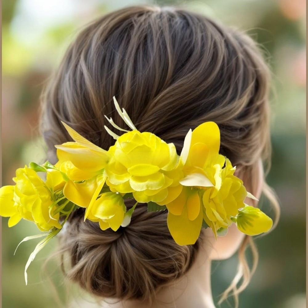 Sweet Flower Hair Comb Bohemian Thai Hair Accessories Side Clip Thailand Flower Hairpin  Headwear