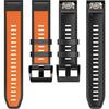 Quickfit Silicone Strap 22mm for Garmin, Orange / Black