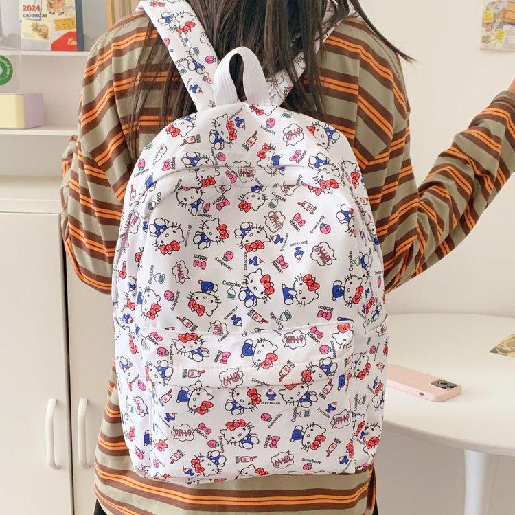 Портфель: Рюкзак Hello Kitty, высокая эстетическая ценность для девочек-подростков, нишевый, студенток, милый рюкзак Hello Kitty большой вместимости