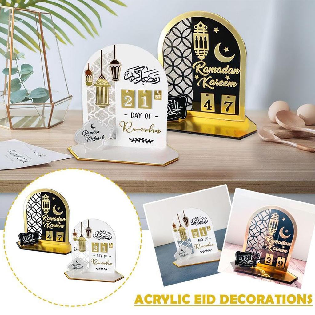 Ramadans Advent Calendar,2024 Eid Mubarak Christmas Decor Ramadans Advent Calendar Ornament,Acrylic Countdown Calendars