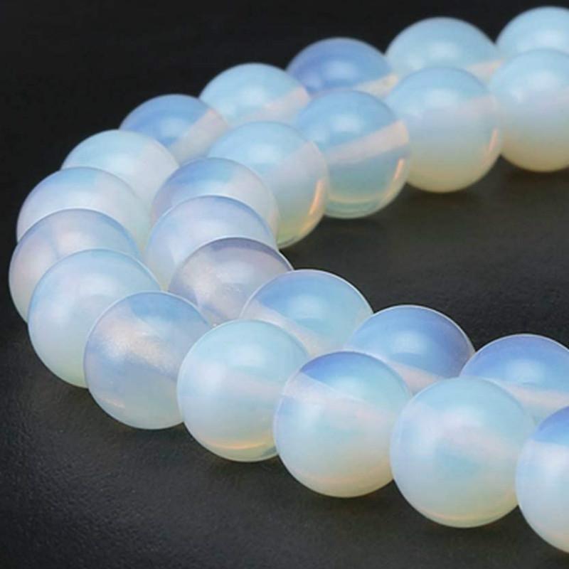 Natural White Opal Gemstone Beads Loose Spacer Beads for Jewelry Making Pick Size 4 6 8 10mm