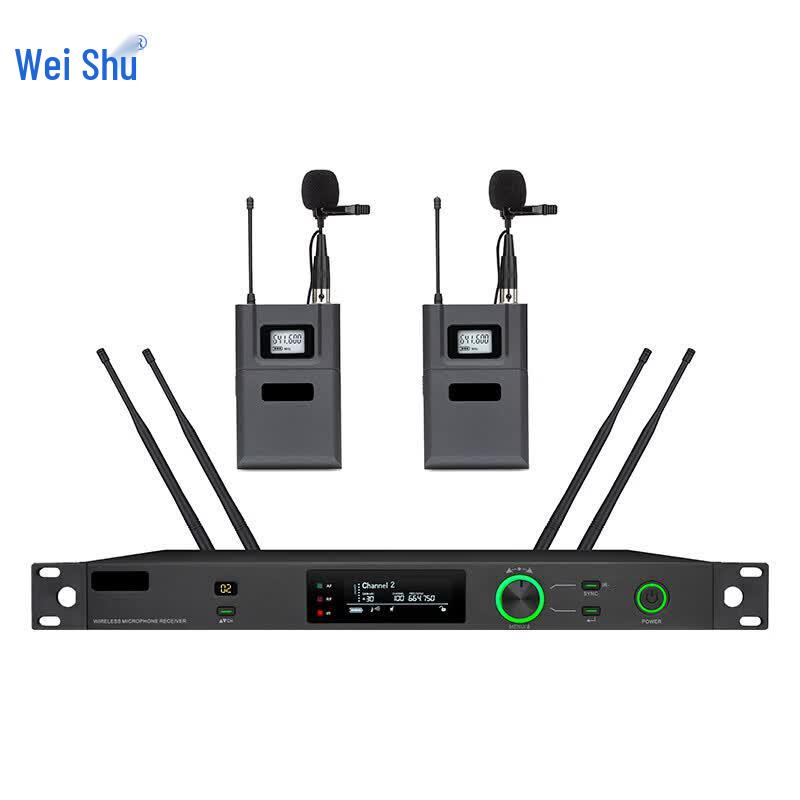 Weishu TD-2LG True Diversity Dual Wireless Lavalier Microphone System (CN version)