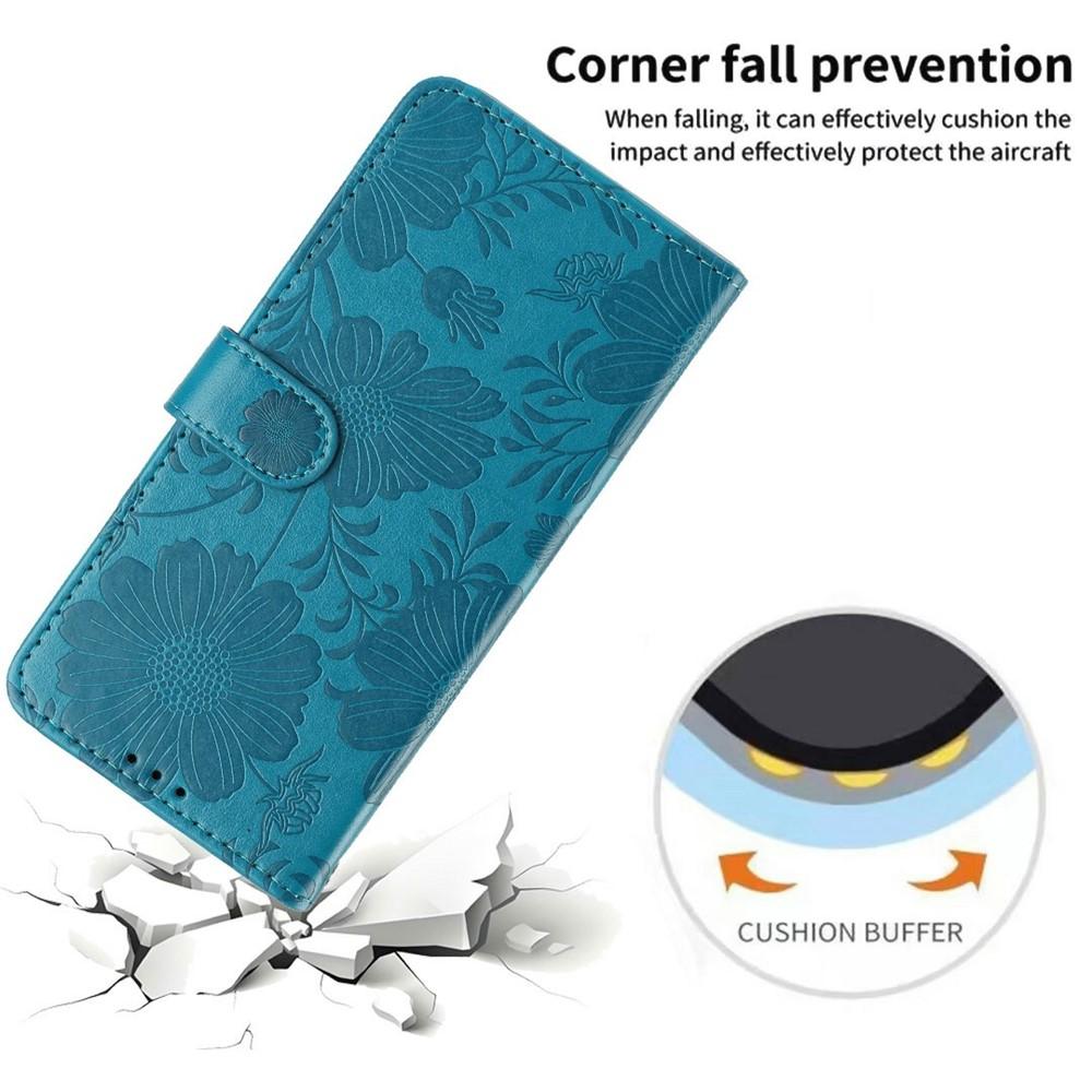 Wallet Case for Galaxy A55 5G - Leather/PU, Blue, With Lanyard