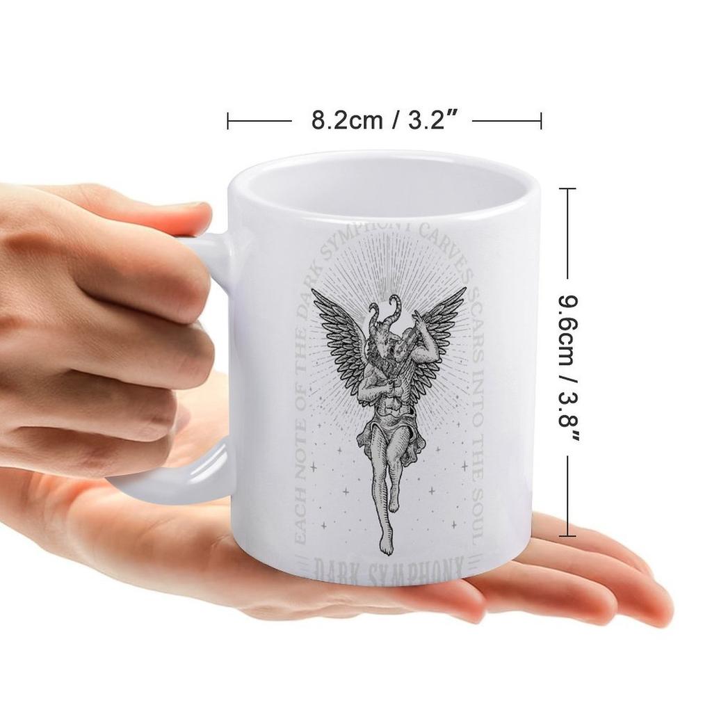 11oz White Coffee Mug with Dual-Side Print and Durable Ceramic Feel, Smooth Handle for Hot Drinks During Work or Home