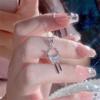 Women's Starry River Butterfly Tassel Necklace: S925 Sterling Silver with Star, Moon, and Zircon Accents