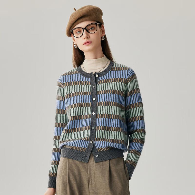 Zhaojun 2025 Autumn/Winter 100% Cashmere Women's Round Neck Cardigan Sweater