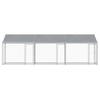 Dog Kennel with Roof and Doors Gray 6x2x2 m Galvanized Steel