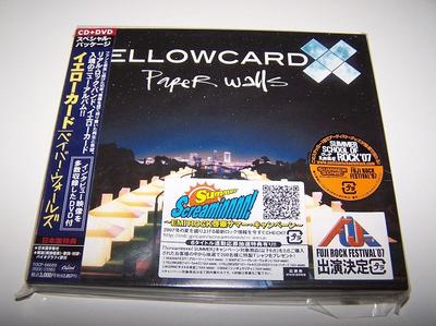 CD YELLOW CARD - Paper Walls Специальный пакет (с D TOCP66689 Capitol Records 2007 Япония ObiRock Б/У