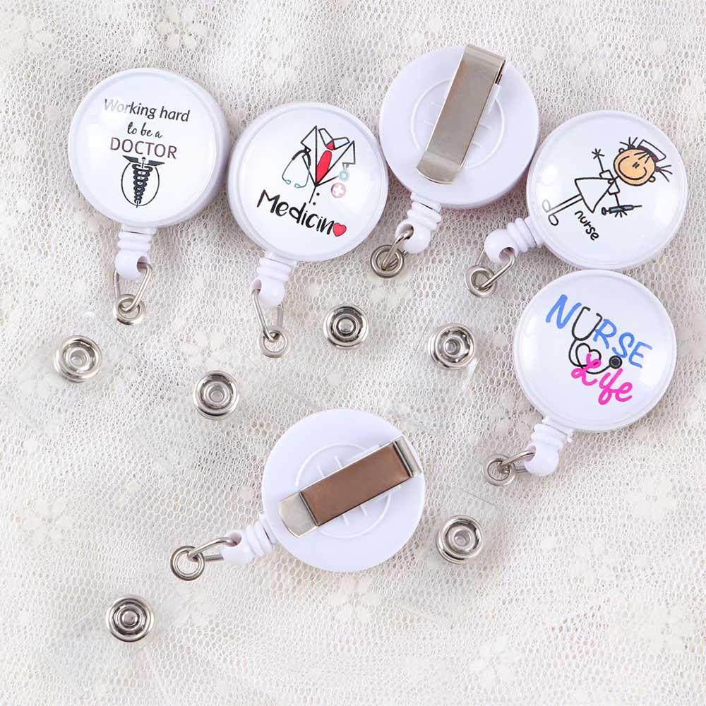 Supplies Cartoon Medicine ID Card Nurse Doctor Badge Holder Retractable Badge Reel Name Card Holder
