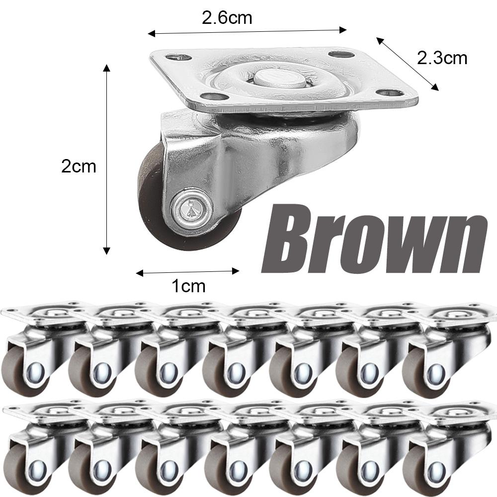 Мини-универсальное колесо с вращением на 360°, ролики из мягкой резины для игрушечной тележки, ящиков для хранения, тележки, многоцелевого мебельного ролика