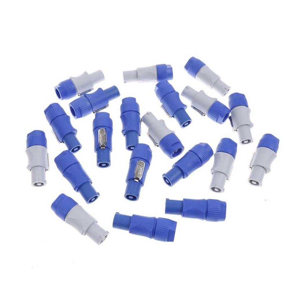 10 Pc/bag Durable Powercon Connector Male Plug Blue/White 3 Pin Speaker Plug  Beam Lamp