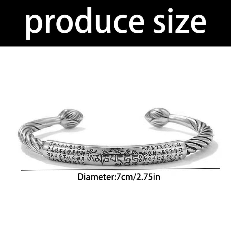 Вдохновленный винтажем браслет-мантра из шести слов, регулируемый, для мужчин, модное заявление, ретро-шарм, духовное значение
