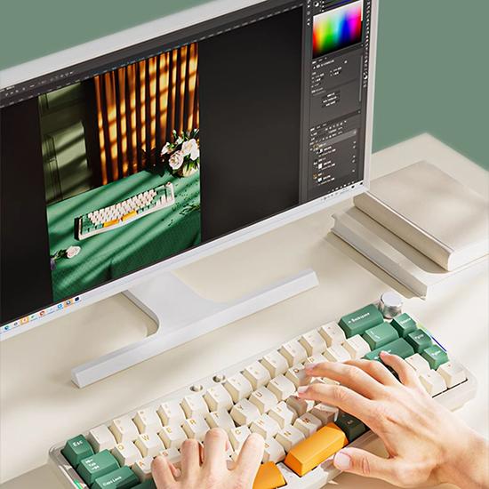 Ajazz AKS068pro Mechanical Keyboard Ergonomic Tri-Mode Gasket Structure VIA Solution Kit Finished Product