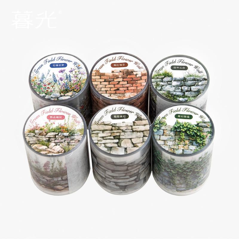 1pcs/1lot Decorative Adhesive Tapes a wall of green fields and flowers Decorative Scrapbooking DIY Paper Japanese Stickers
