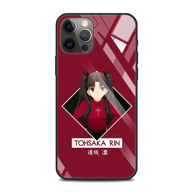 Tempered Glass Case For Iphone 12 11 Pro Max 14 13 Fundas X Xr Xs Max 8 7 6s Plus Cover Shell Fundas Fate Zero Tohsaka Rin