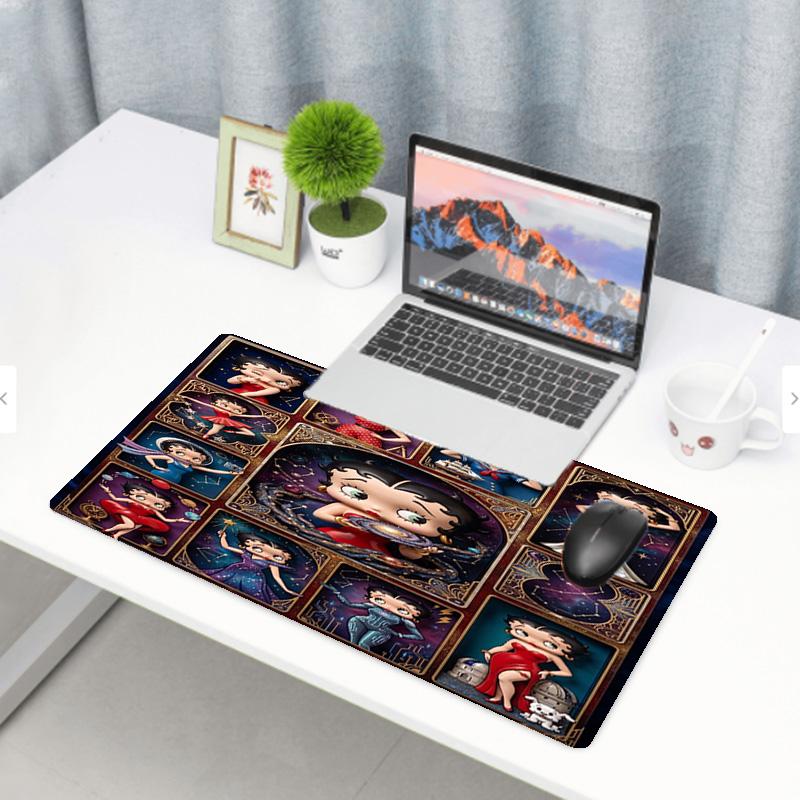 Betty Boop Print Mouse Pad, Anti‑Slip Desktop keyboard Mat, for PC Laptop Gaming Working Daily Use, Cool Festival Surprise Gift