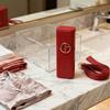Подарочный футляр для помады Armani Beauty, Красный PU Металлический логотип Держатель для помады, Портативный защитный чехол-хранилище для помады Косметический
