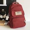 Школьный рюкзак для детей, учеников начальной школы, женский, большой вместимости, бордовый рюкзак, для учеников средней школы, студентов колледжа, мужской рюкзак