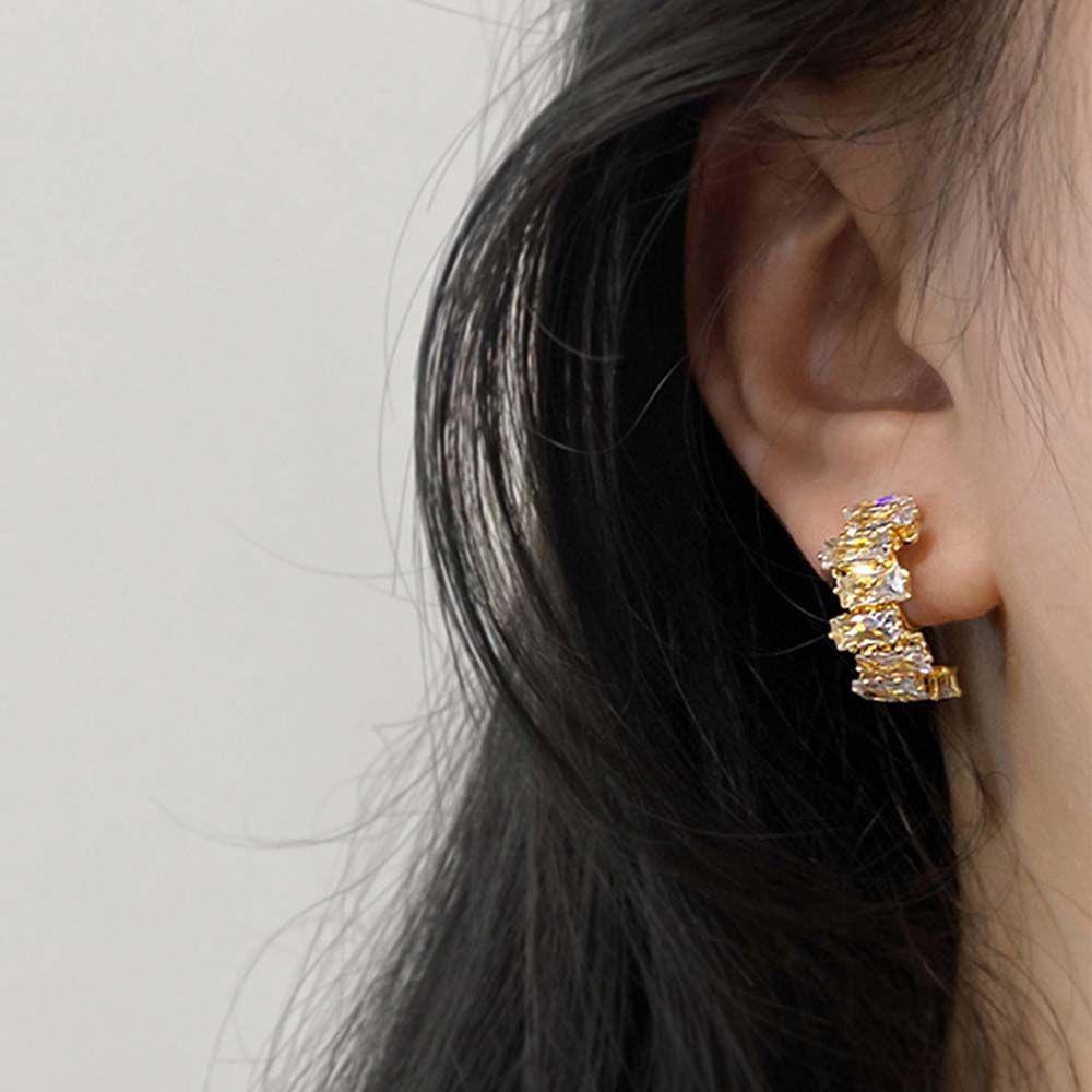 Rhinestone Ear Cuff Cartilage Clip Zircon Ear Clip Ear Bone Clip Clip Earrings Korean Earrings