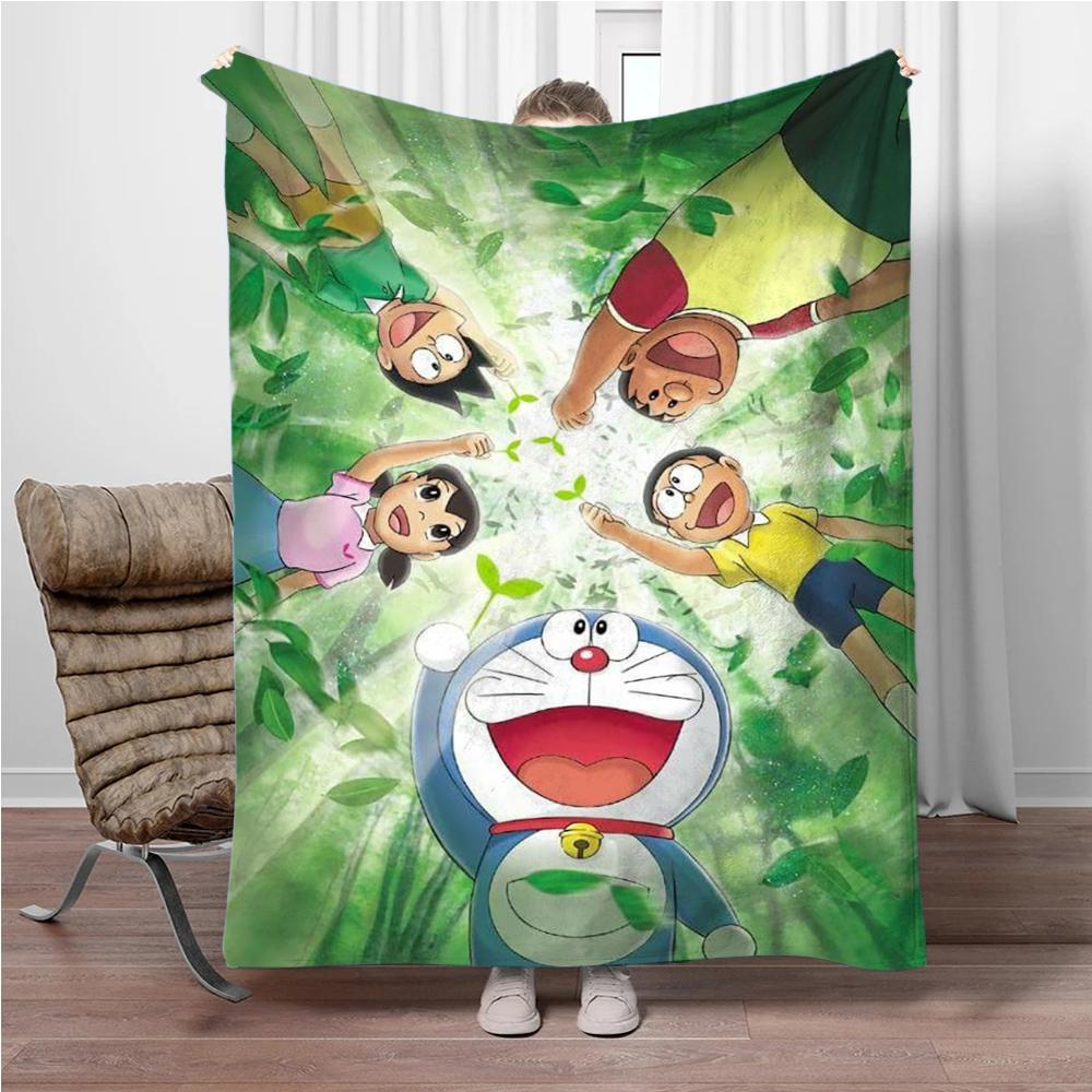 Doraemon Japanese Anime Blanket Girls Boys Plush Sofa Throw Blanket Novelty Warm Blanket All Season Children Student Kids Gift