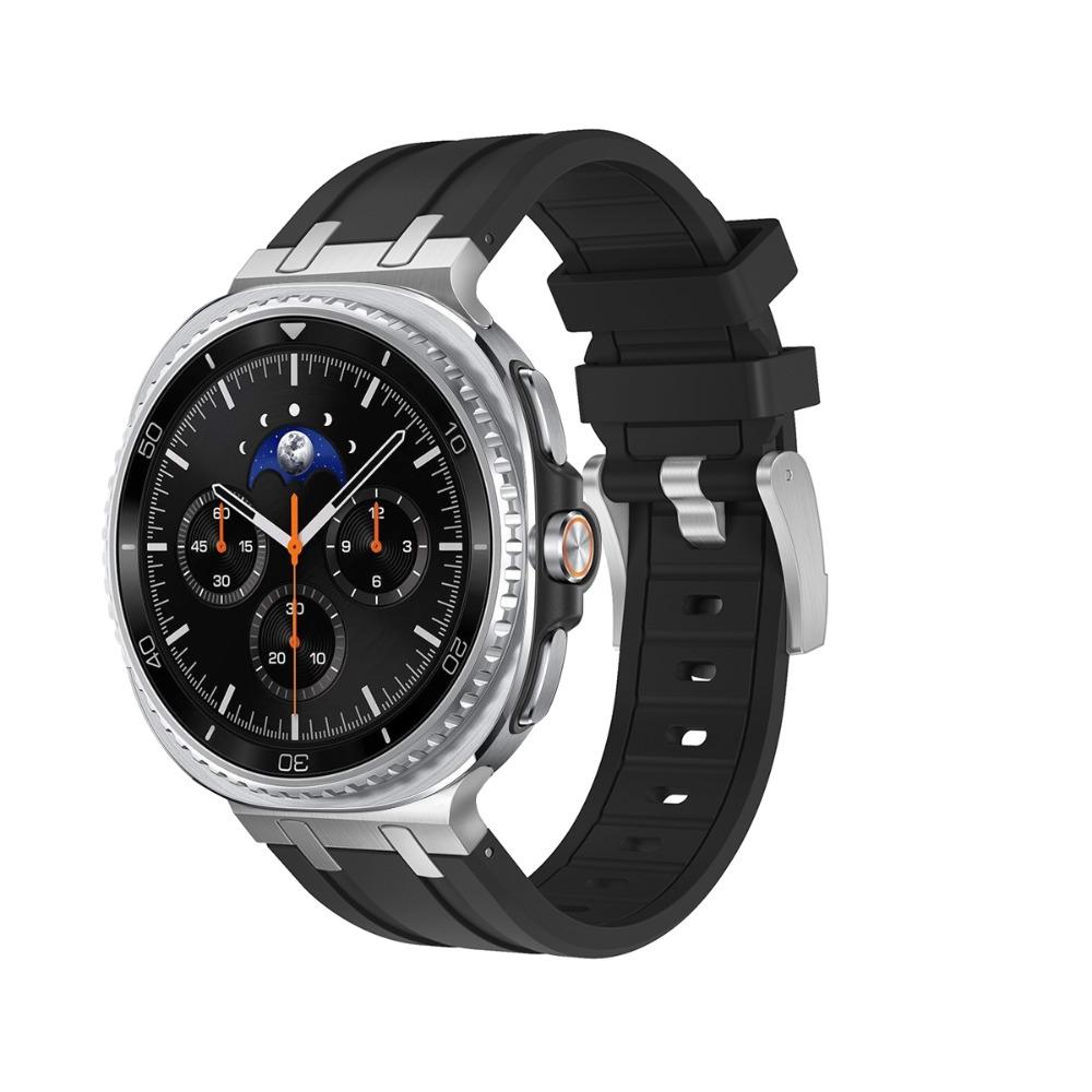 Роскошный резиновый ремешок для Samsung Galaxy Watch 8 Classic 46 мм Силиконовый мужской браслет Для samsung watch 8 40 мм 44 мм Ремешок с изогнутым концом