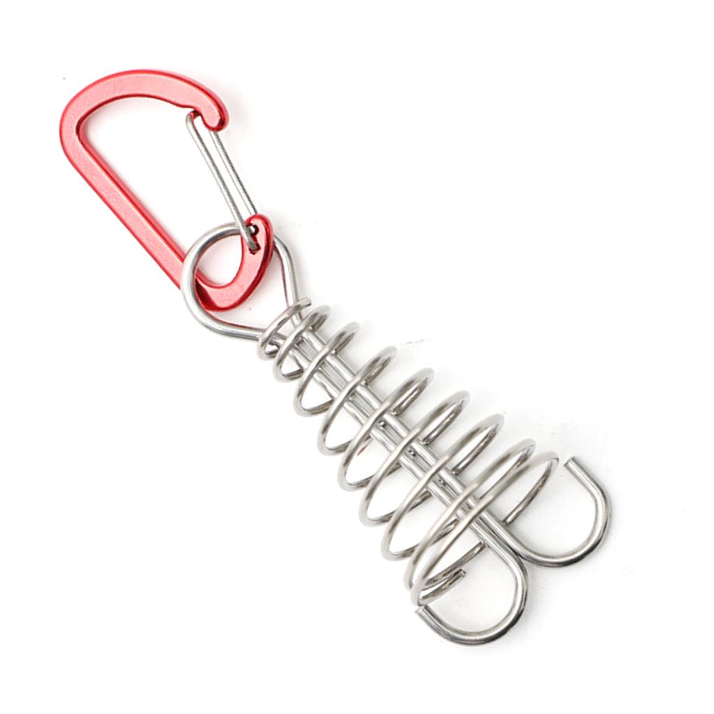Deck Anchor Pegs with Spirng Buckle Retractable Spring Aluminium Alloy Wind Rope Anchor Outdoor