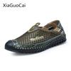 Мода XiaGuoCai 2017 Новые водонепроницаемые мужские мокасины Slip-on Fashion Car Натуральная кожа Мужская повседневная обувь Летняя сетчатая дермальная L47 35