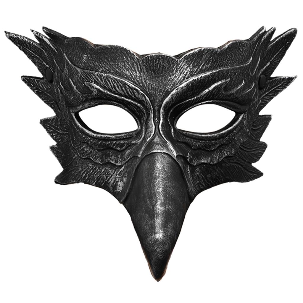 Halloween Crow Mask Eagle Bird Half Face Masquerade Mask Animal Raven Cosplay Costume Props Adult Women Men