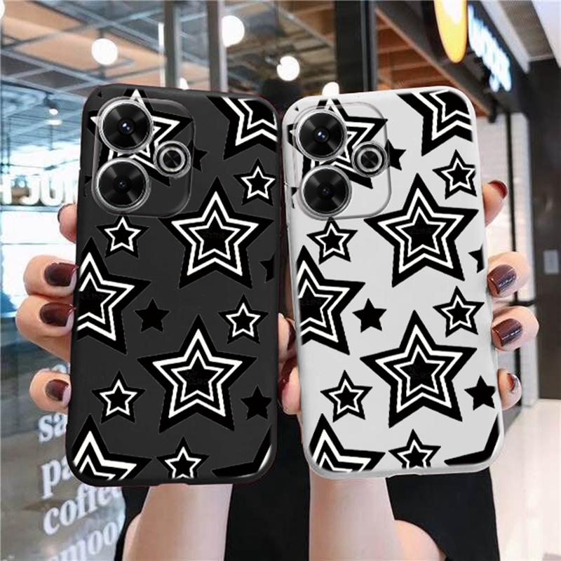 Мягкий силиконовый чехол с классным принтом звезд для Samsung A55 A35 M35 S24 Xiaomi Redmi Note 13 Pro 14 Poco C65 iPhone Huawei Honor Realme Camera Противоударный чехол