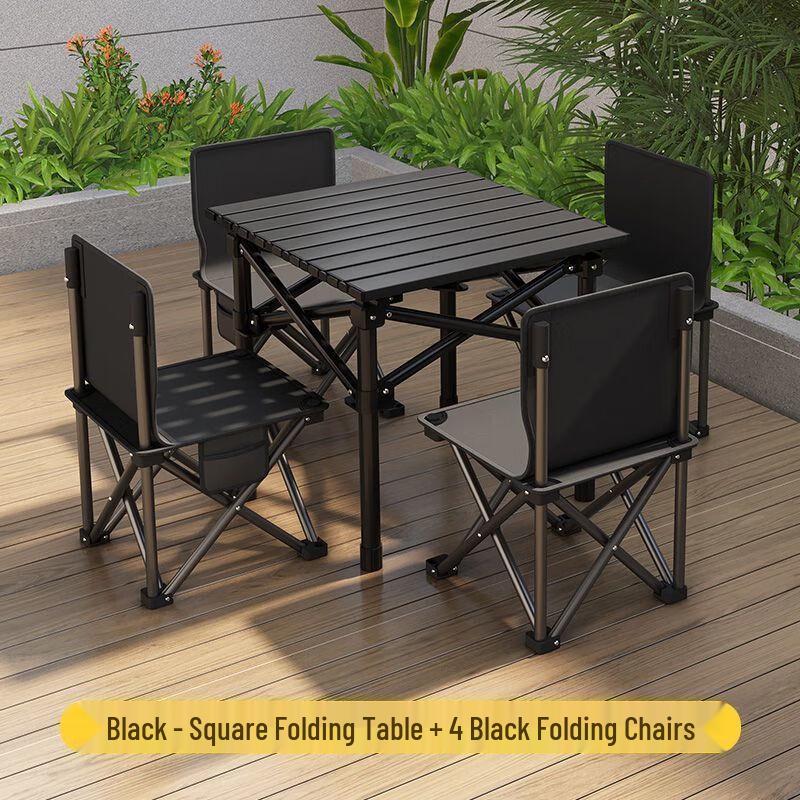 OEING Portable Outdoor Camping Picnic Table and Chair Set