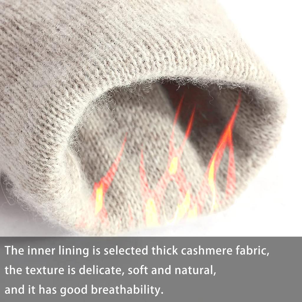 Harssidanzar Luxury Italian Sheepskin Leather Gloves with Cashmere Stitching for Size XS Men's Warmth, Black,