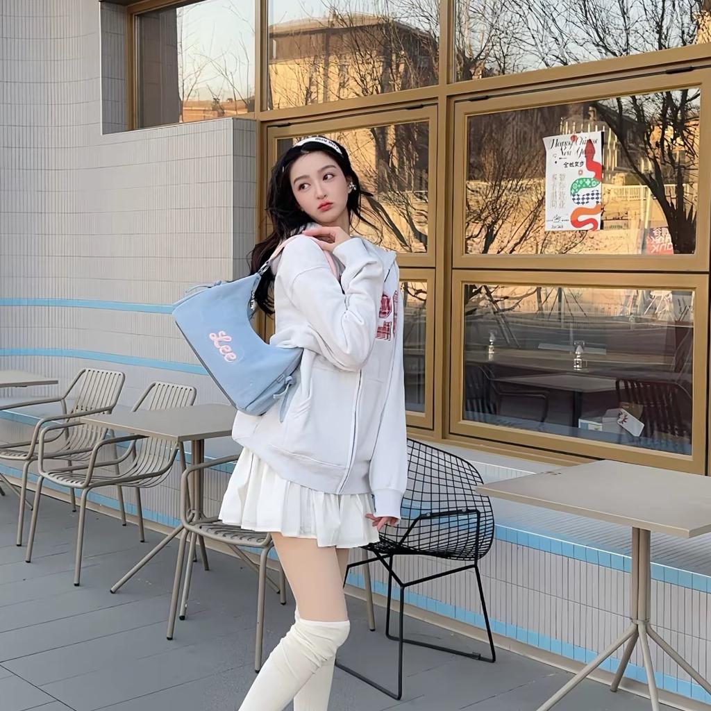 New Lee Fabric Shoulder Bag Women's Light Blue & Pink LE250033M-541