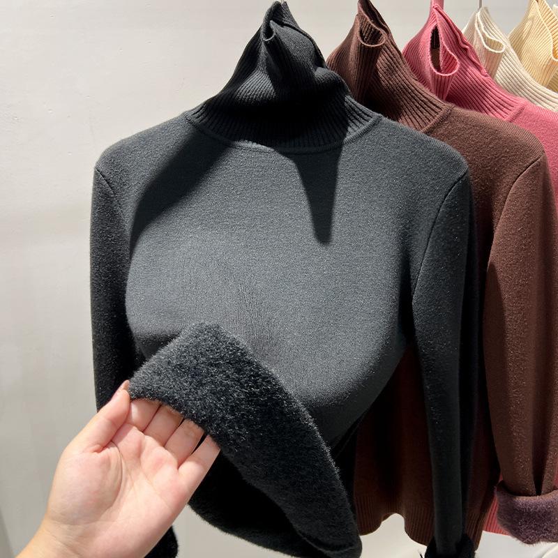 Новый стиль женского осенне-зимнего термобелья с белой водолазкой