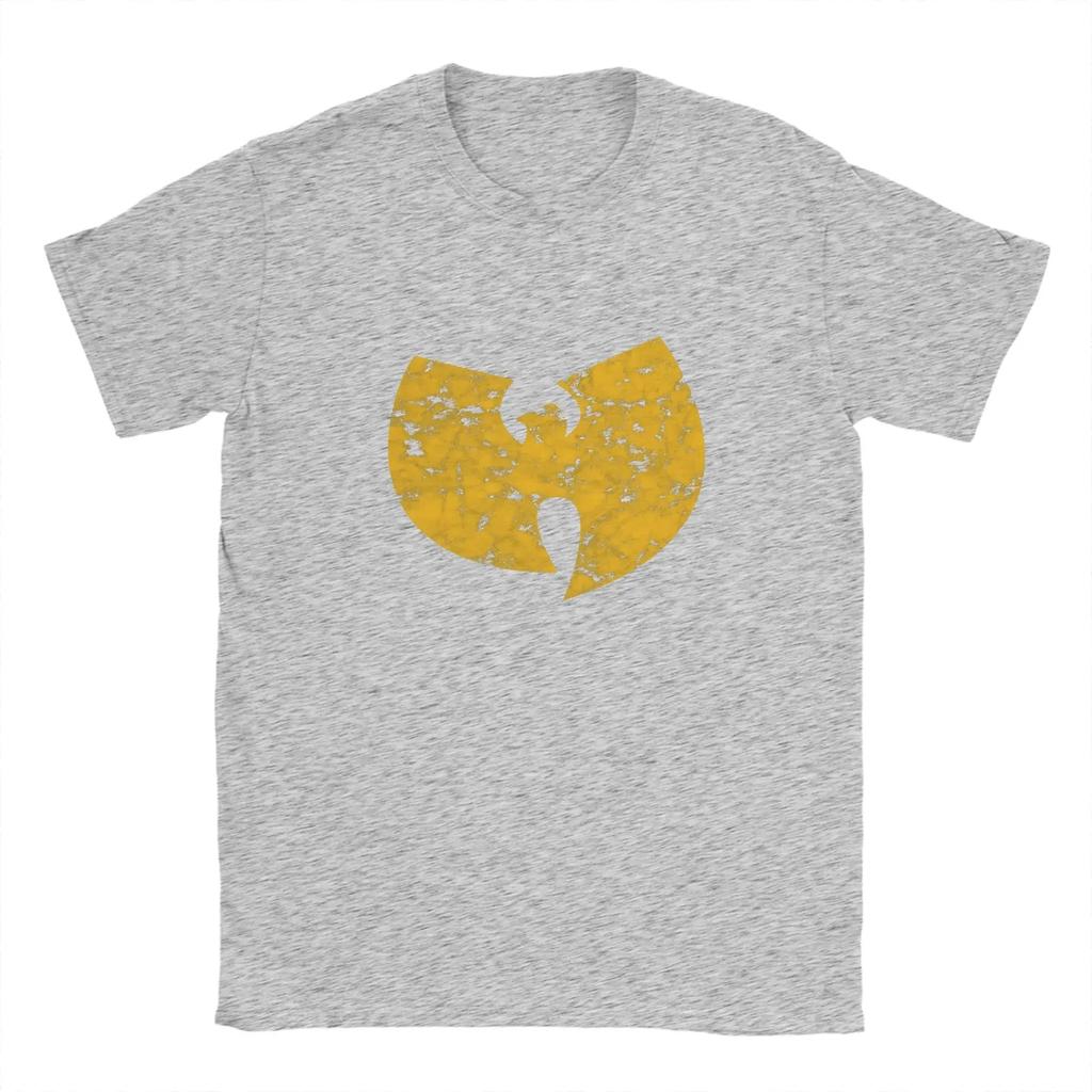 Wu Tang Clan Ретро Желтая Стиранная Графическая Футболка Old School Уличная Одежда Повседневный Топ Футболки