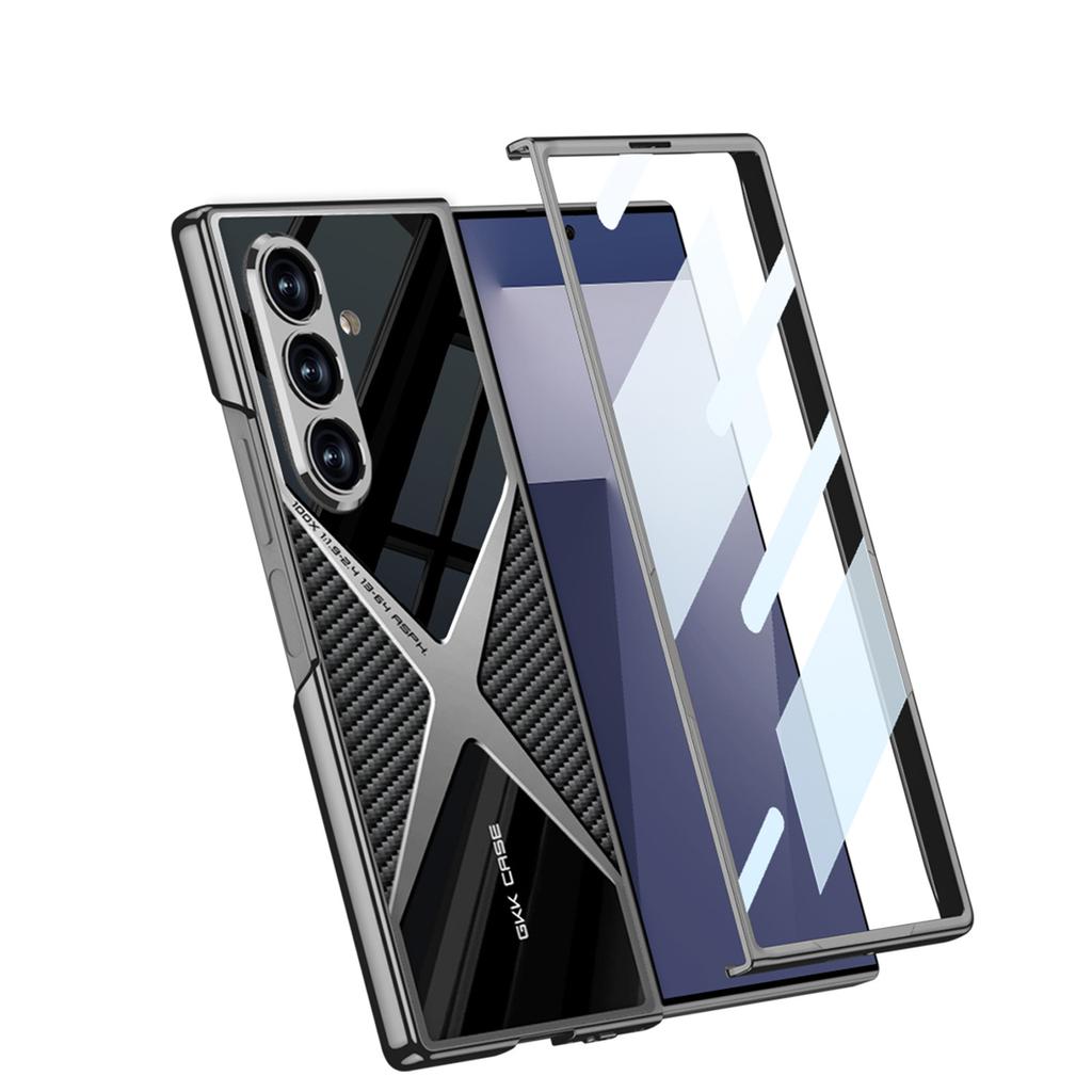 GKK Роскошный чехол с покрытием Super X для Samsung Galaxy Z Fold 7 6 Внешний экран Стекло Пластик Жесткая задняя крышка для чехла Galaxy Z Fold7
