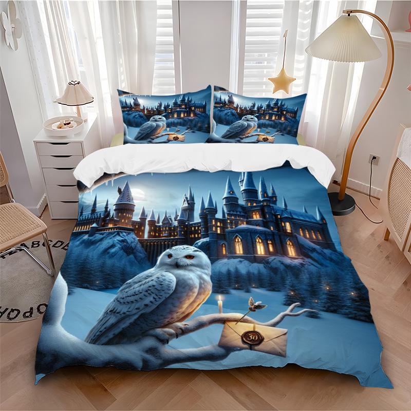 Hogwarts Winter Delivery Print 3Pcs Bedding Setduvet Cover With 2 Bedropillowcase Home Birthday Gift