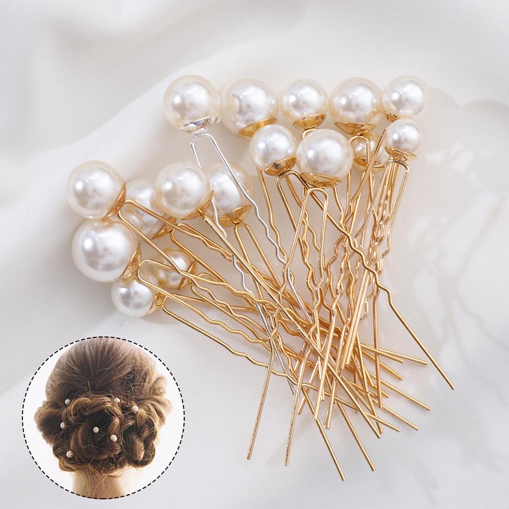 Hairstyle Design Tools Wedding Headwear Pearl Hair Pins U Shape Hair Clip Pearl Hair Stick
