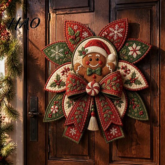 Handcraft Sewing Materials Christmas Quilt Bow DIY Kit, 3D Handmade Decorative Ornament, Pre-cut Fabric Decorations And Step-by-Step Guide Crafting