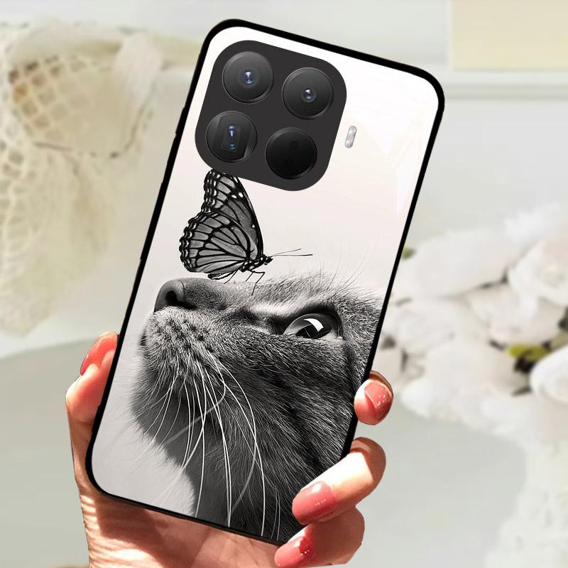 Чехол для Xiaomi 15T Pro Модный Закаленное Стекло Задняя Крышка Телефона Для Xiaomi 15TPro 15 T Xiaomi15T Защитный Чехол Fundas Coque