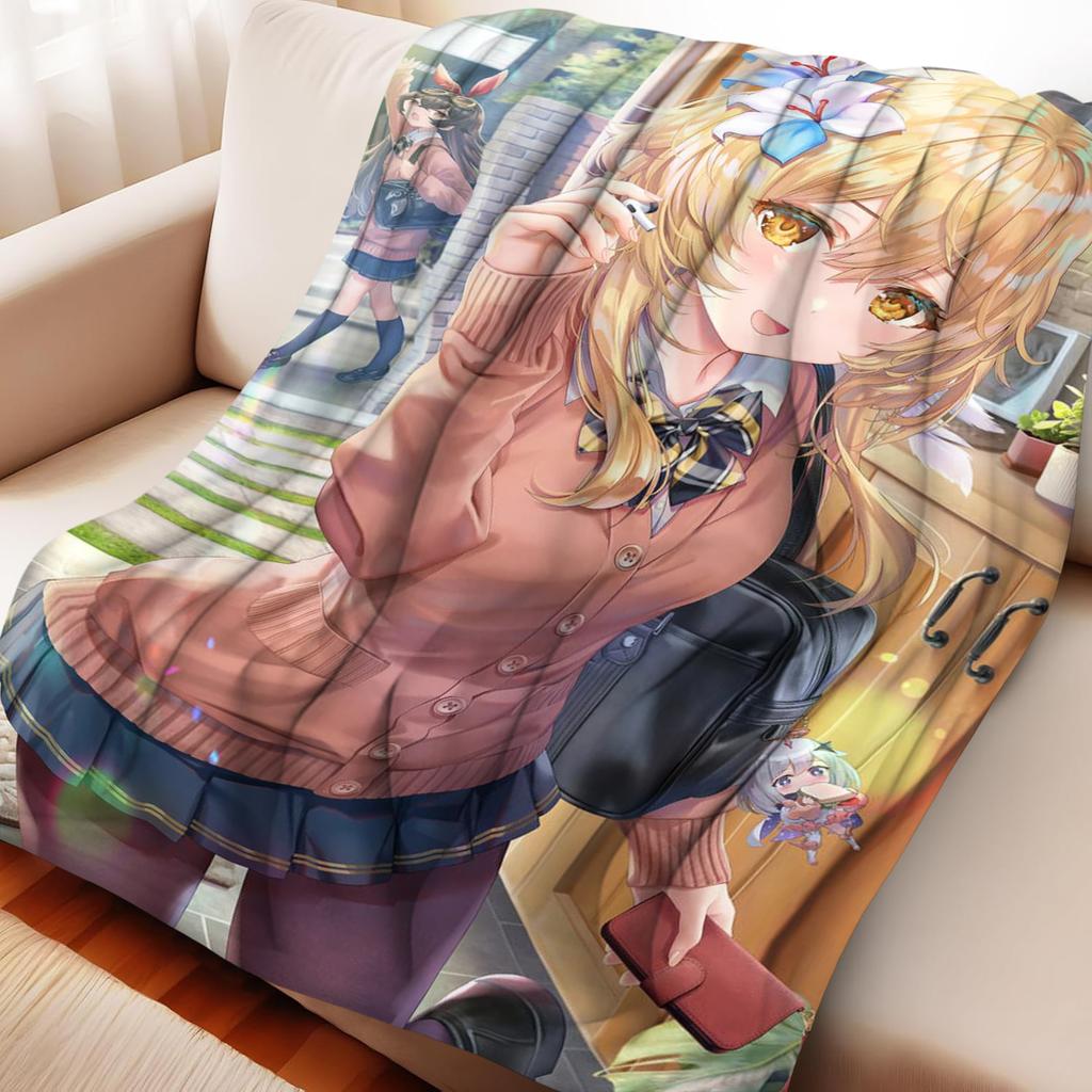Cute Anime Fleece Fashion Blanket - Soft Flannel Throw Gift for Kids, Teens, Adults - Warm & Cozy for Christmas, Birthday