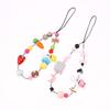 Y2K Aesthetic Beaded Phone Chain Ins Style Cartoon Mobile Phone Lanyard Keycord Anti Lost Key Strap Bag Pendant Cellphone Straps