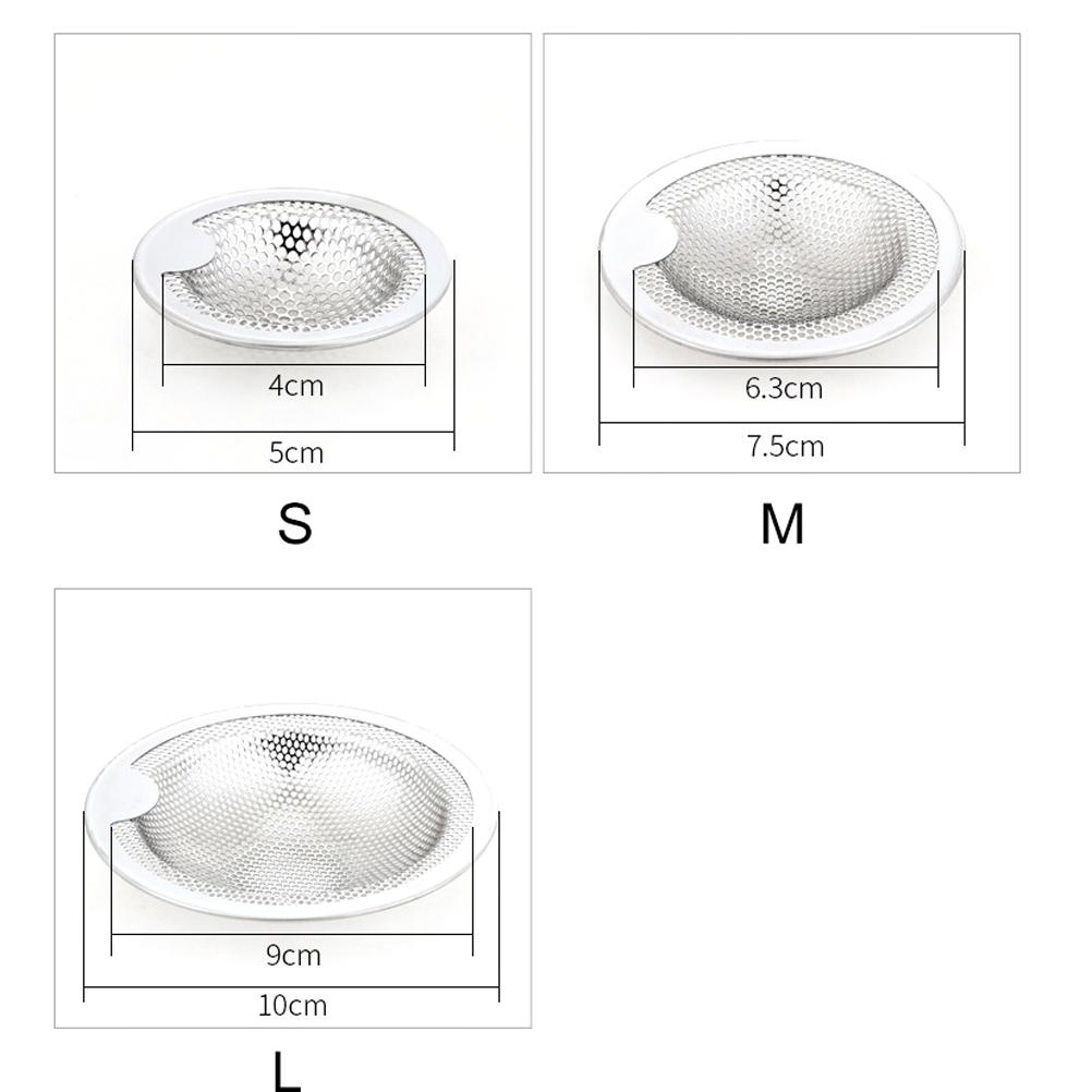 3PCS Kitchen Sink Strainer Stainless Steel Drain Catcher Anti Clogging Washbasin Strainer for Kitchen Bathroom