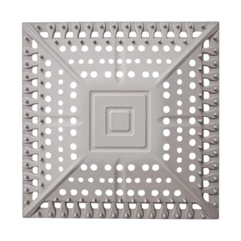 Square Shape Silicone Floor Drain Cover Mesh Sink Strainer Hair Catcher Sewer Outfall Drain Filter Easy to Use
