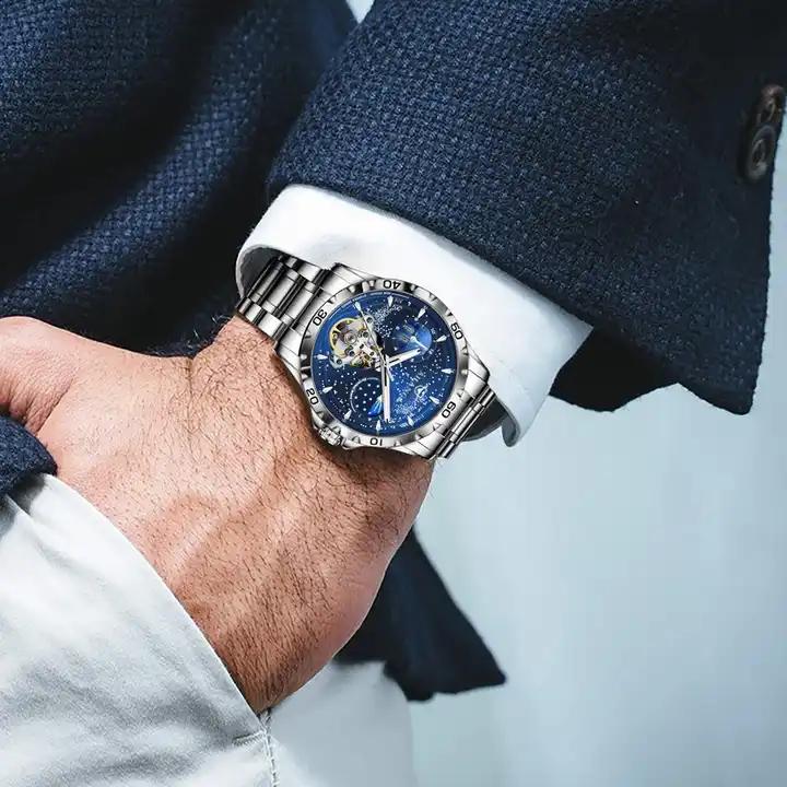 Ailang 8063 Автоматические Механические Часы 2023 Горячая Распродажа Мужские Роскошные Галактика Многофункциональные Резиновый Ремешок Хороший Материал