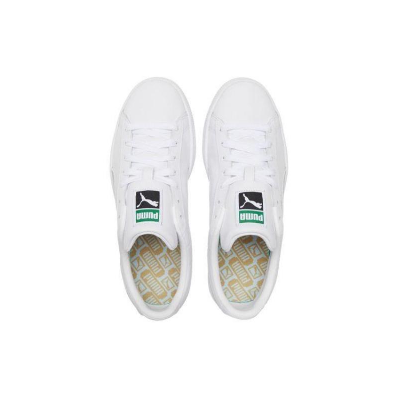 Puma Basket Classic 21 Унисекс Низкие Минималистичные Скейт-обувь Белый Серый 374923-12