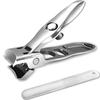 Stainless Steel Nail Clippers Wide Jaw Opening Sharp Blade with Nail File