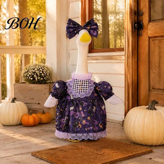 Seasonal Porch Goose Clothing 1 Set Christmas Outfit, Festive Dress with Hat, Winter Decor Accessories Fall Holiday Costume for 23 Inch Statue, Garden